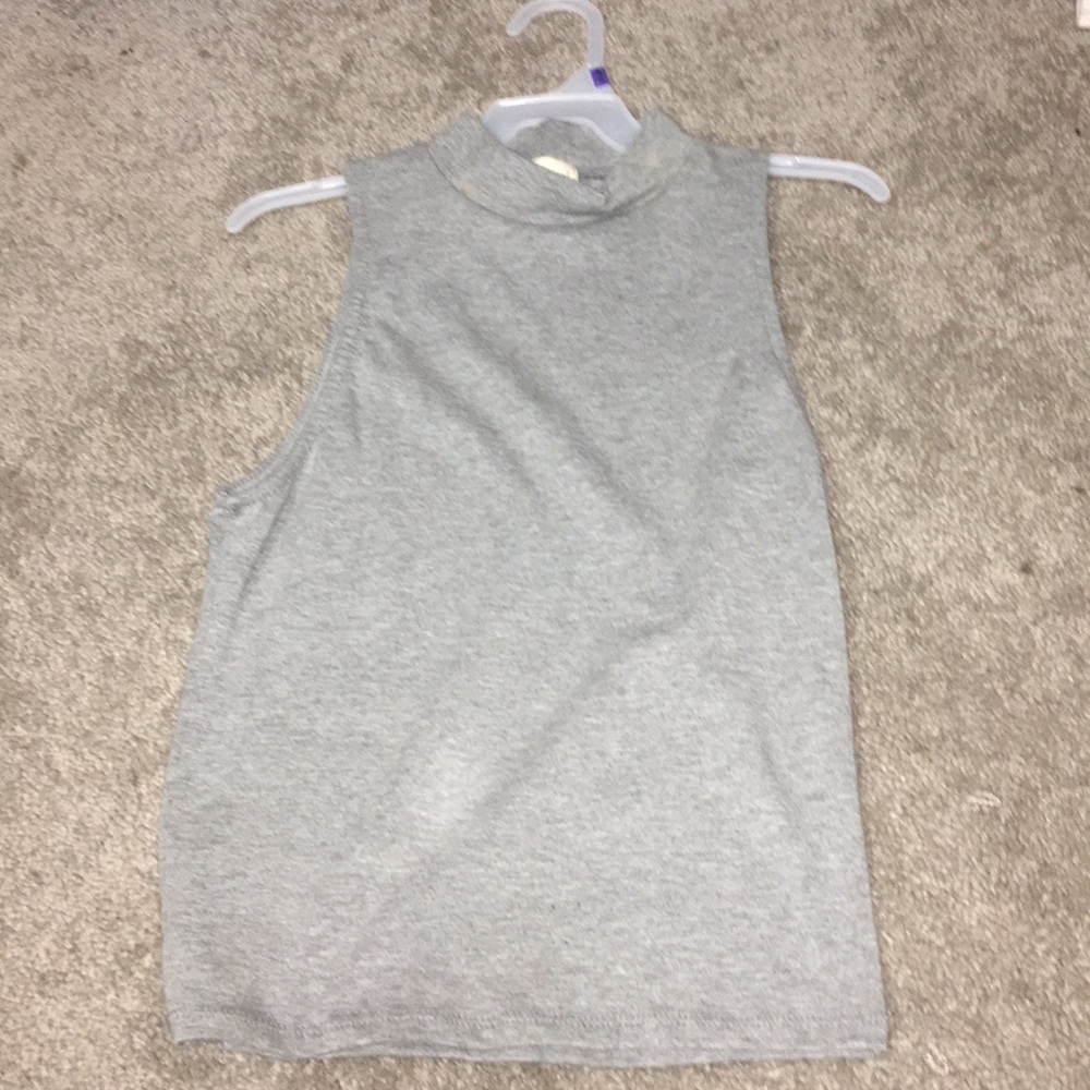 Grey mock neck tank